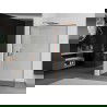 Mexen Kioto L Duschwand Walk-in 90 x 200 cm, schwarzer Rahmen, Roségold - 800-090-103-60-70