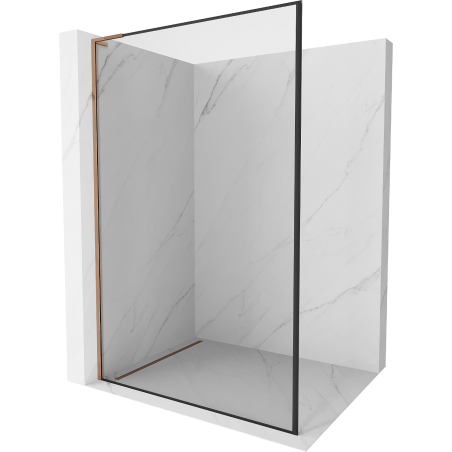 Mexen Kioto L Walk-in Shower Wall 110 x 200 cm, Black Frame, Rose Gold - 800-110-103-60-70