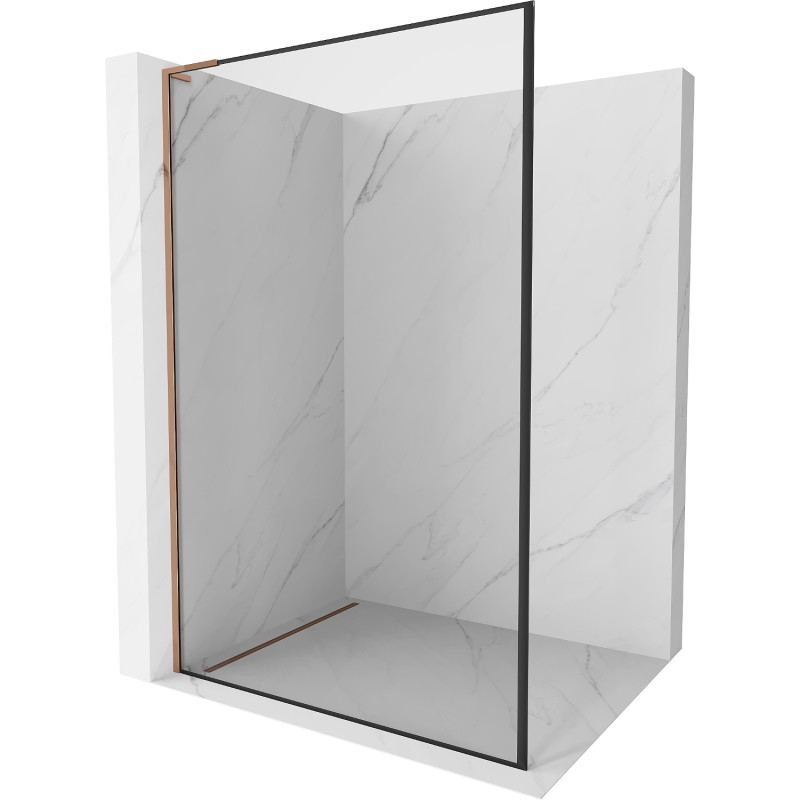 Mexen Kioto L dušisein Walk-in 120 x 200 cm, must raam, roosa kuld - 800-120-103-60-70
