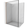 Mexen Kioto L Walk-in Shower Wall 100 x 200 cm, Black Pattern, Brushed Copper - 800-100-103-65-70