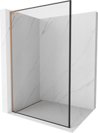 Mexen Kioto L Staklena pregrada Walk-in 110 x 200 cm, crni okvir, brušeni bakar - 800-110-103-65-70