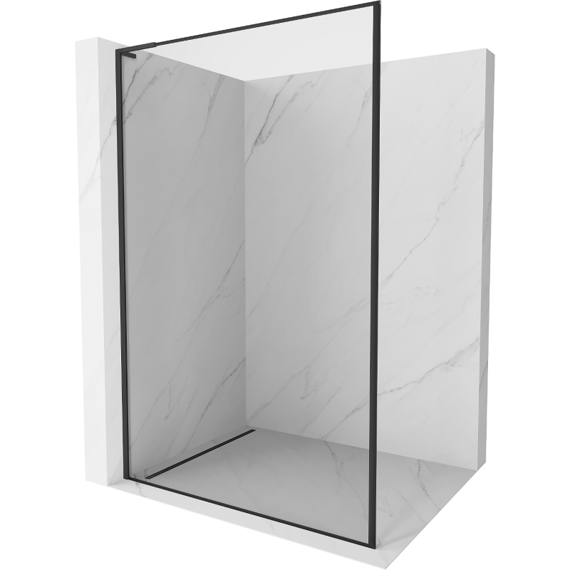 Mexen Kioto L douchewand Walk-in 100 x 200 cm, zwarte lijst, zwart - 800-100-103-70-70