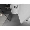 Mexen Kioto L douchewand Walk-in 100 x 200 cm, zwarte lijst, zwart - 800-100-103-70-70