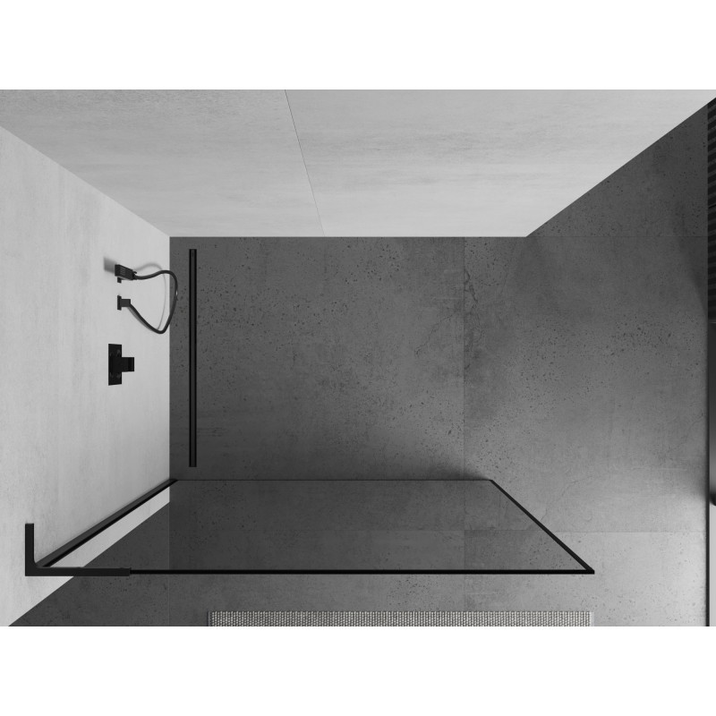 Mexen Kioto L dušisein Walk-in 120 x 200 cm, must raam, must - 800-120-103-70-70