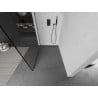 Mexen Kioto L Walk-in Shower Panel 110 x 200 cm, Black Frame, Gun Gray Brushed - 800-110-103-66-70