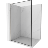 Mexen Kioto L douchewand Walk-in 70 x 200 cm, zwart frame, geborsteld nikkel - 800-070-103-97-70
