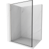 Mexen Kioto L Parete doccia Walk-in 120 x 200 cm, cornice nera, nichel spazzolato - 800-120-103-97-70