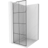 Mexen Kioto L douchewand Walk-in 70 x 200 cm, zwart raster, wit - 800-070-103-20-77