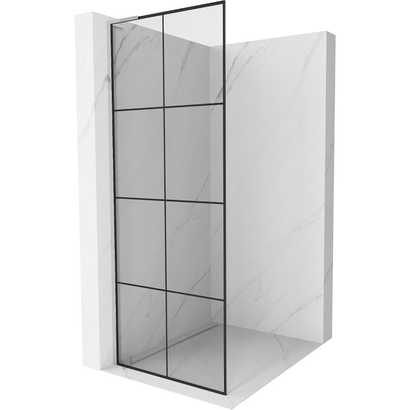 Mexen Kioto L dušisein Walk-in 90 x 200 cm, must ruudustik, kroom - 800-090-103-01-77