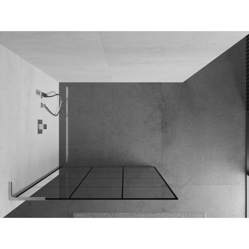 Mexen Kioto L dušisein Walk-in 110 x 200 cm, must ruudustik, kroom - 800-110-103-01-77