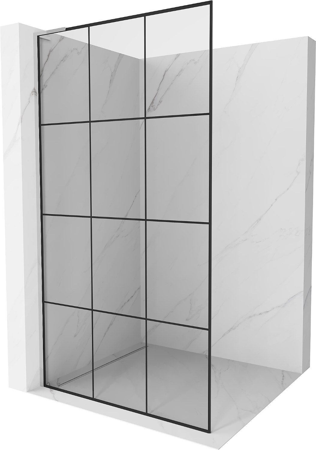 Mexen Kioto L ścianka prysznicowa Walk-in 110 x 200 cm, czarny wzór, chrom - 800-110-103-01-77