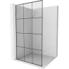 Mexen Kioto L Walk-in Shower Wall 120 x 200 cm, Black Grid, Chrome - 800-120-103-01-77