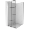 Mexen Kioto L ścianka prysznicowa Walk-in 80 x 200 cm, czarna kratka, biała - 800-080-103-20-77