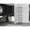 Mexen Kioto L ścianka prysznicowa Walk-in 90 x 200 cm, czarna kratka, biała - 800-090-103-20-77