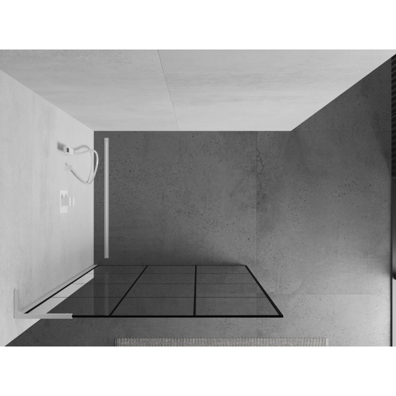 Mexen Kioto L dušisein Walk-in 120 x 200 cm, must ruudustik, valge - 800-120-103-20-77