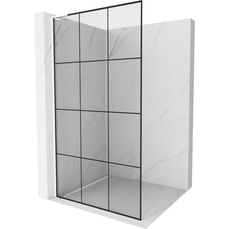 Mexen Kioto L dušisein Walk-in 120 x 200 cm, must ruudustik, valge - 800-120-103-20-77