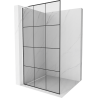 Mexen Kioto L Duschwand Walk-in 120 x 200 cm, schwarzes Raster, weiß - 800-120-103-20-77