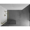 Mexen Kioto L Stijenka za tuš Walk-in 90 x 200 cm, crna rešetka, zlatna - 800-090-103-50-77