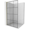 Mexen Kioto L douchewand Walk-in 100 x 200 cm, zwart raster, goud - 800-100-103-50-77