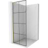 Mexen Kioto L ścianka prysznicowa Walk-in 80 x 200 cm, czarna kratka, złota szczotkowana - 800-080-103-55-77