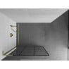 Mexen Kioto L ścianka prysznicowa Walk-in 100 x 200 cm, czarna kratka, złota szczotkowana - 800-100-103-55-77