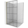 Mexen Kioto L ścianka prysznicowa Walk-in 100 x 200 cm, czarna kratka, złota szczotkowana - 800-100-103-55-77