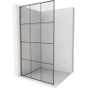 Mexen Kioto L Shower Wall Walk-in 100 x 200 cm, black grid, rose gold - 800-100-103-60-77