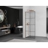 Mexen Kioto L shower wall Walk-in 80 x 200 cm, black grid, brushed copper - 800-080-103-65-77