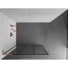 Mexen Kioto L Walk-in Shower Wall 100 x 200 cm, Black Pattern, Brushed Copper - 800-100-103-65-77