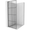 Mexen Kioto L Walk-in tuš pregrada 70 x 200 cm, crna rešetka, gun gray brušeni - 800-070-103-66-77
