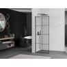 Mexen Kioto L Shower Wall Walk-in 80 x 200 cm, black grid, gun gray brushed - 800-080-103-66-77