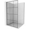 Mexen Kioto L Shower Screen Walk-in 120 x 200 cm, Black Grid, Gun Gray Brushed - 800-120-103-66-77