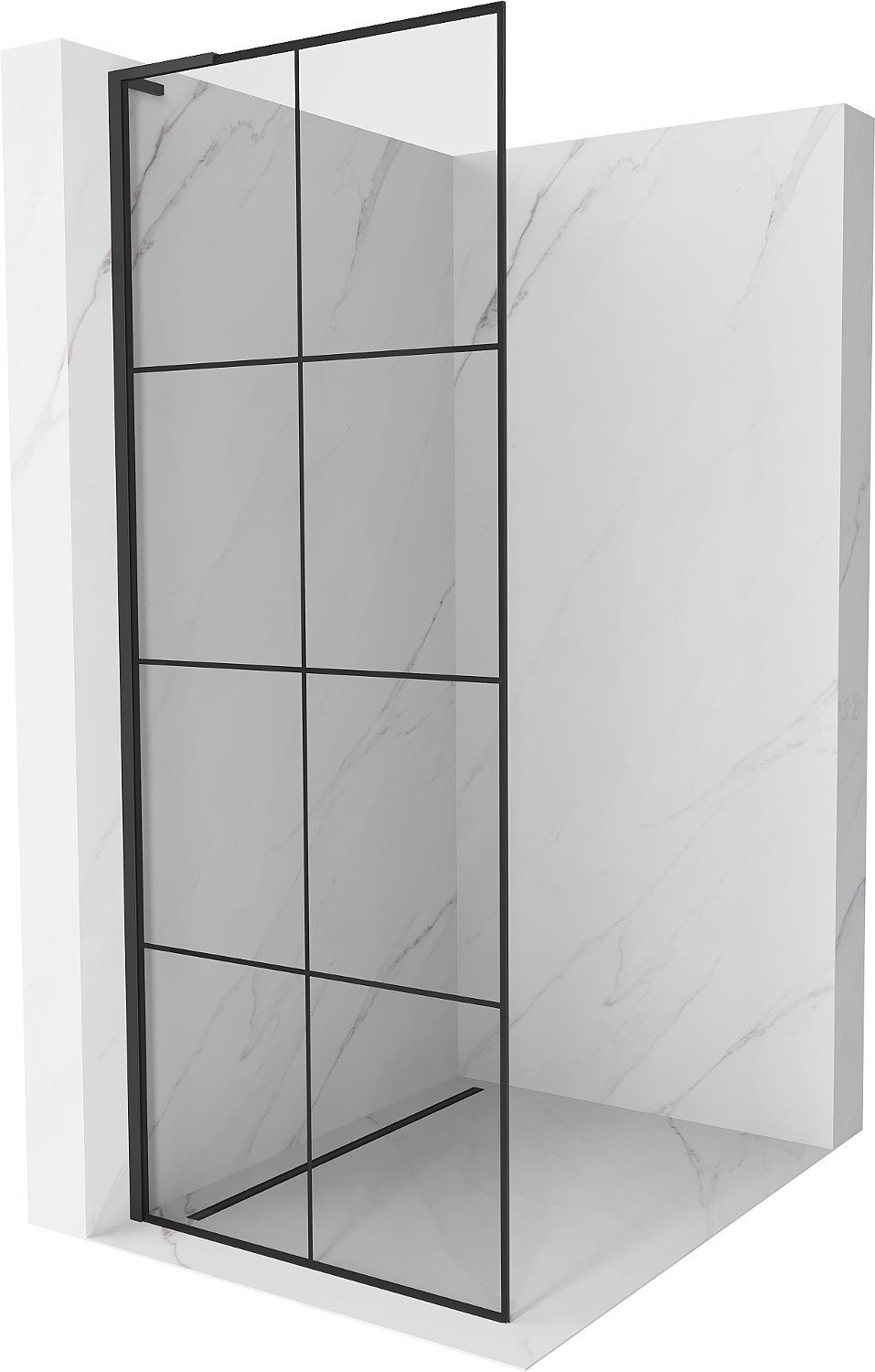 Mexen Kioto L ścianka prysznicowa Walk-in 70 x 200 cm, czarny wzór, czarna - 800-070-103-70-77