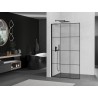 Mexen Kioto L ścianka prysznicowa Walk-in 110 x 200 cm, czarna kratka, czarna - 800-110-103-70-77