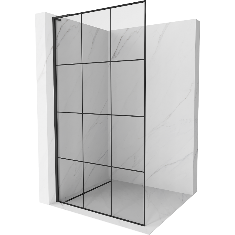 Mexen Kioto L paroi de douche Walk-in 120 x 200 cm, grille noire, noir - 800-120-103-70-77