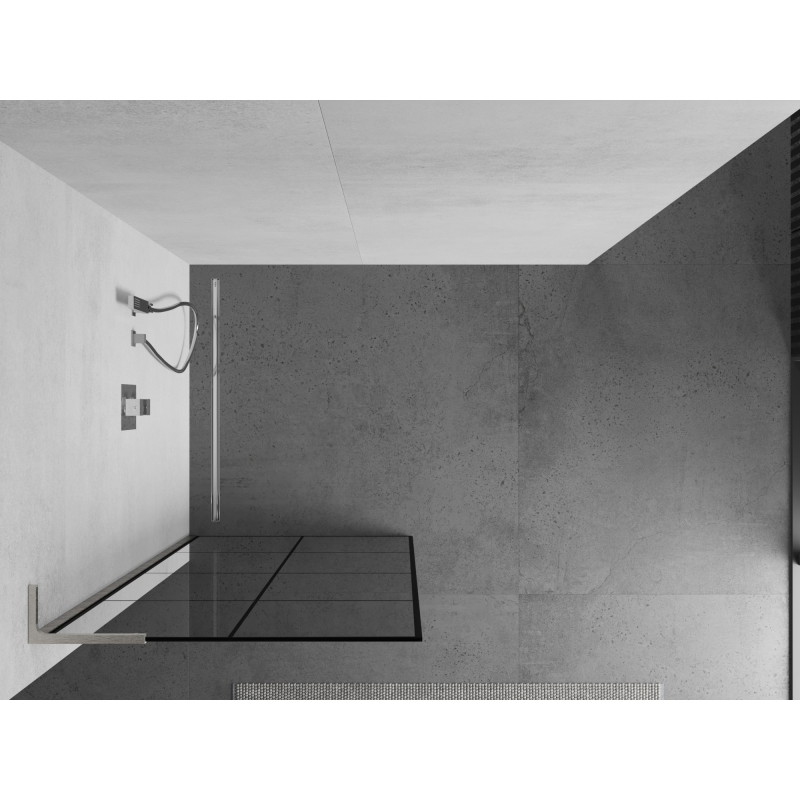 Mexen Kioto L dušisein Walk-in 70 x 200 cm, must ruudustik, harjatud nikkel - 800-070-103-97-77