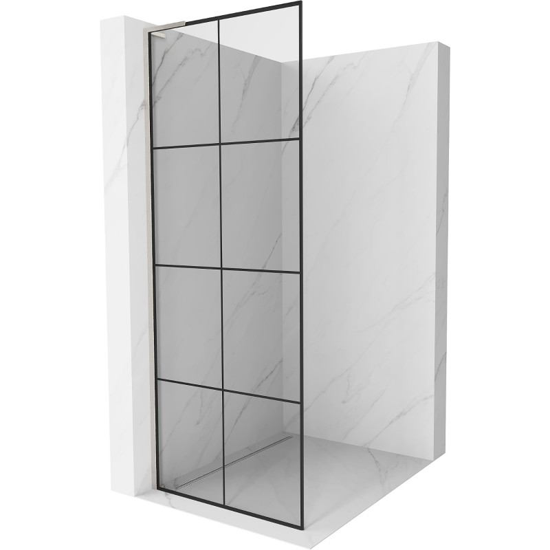 Mexen Kioto L dušisein Walk-in 70 x 200 cm, must ruudustik, harjatud nikkel - 800-070-103-97-77