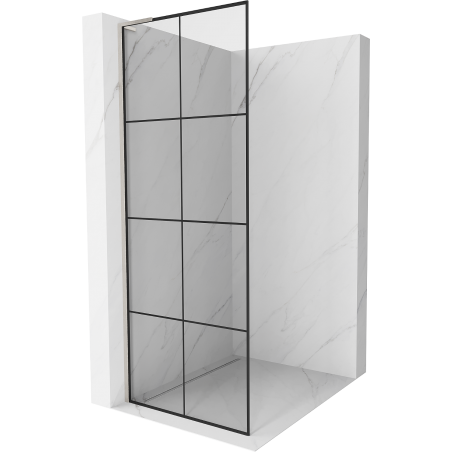Mexen Kioto L dušisein Walk-in 70 x 200 cm, must ruudustik, harjatud nikkel - 800-070-103-97-77