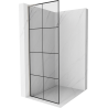 Mexen Kioto L paroi de douche Walk-in 70 x 200 cm, grille noire, nickel brossé - 800-070-103-97-77