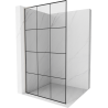 Mexen Kioto L ścianka prysznicowa Walk-in 100 x 200 cm, czarna kratka, nikiel szczotkowany - 800-100-103-97-77