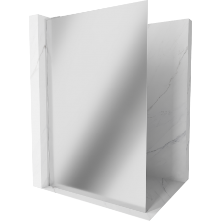 Mexen Kioto L Duschwand Walk-in 80 x 200 cm, Spiegel, Chrom - 800-080-103-01-50