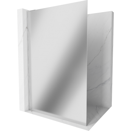 Mexen Kioto L Duschwand Walk-in 100 x 200 cm, Spiegel, Chrom - 800-100-103-01-50