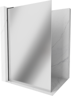 Mexen Kioto L Stijena za tuš Walk-in 70 x 200 cm, ogledalo, crna - 800-070-103-70-50