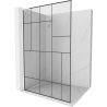 Mexen Kioto L Duschwand Walk-in 70 x 200 cm, schwarzes Muster, weiß - 800-070-103-20-78