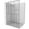 Mexen Kioto L Walk-in Shower Wall 70 x 200 cm, Black Pattern, White - 800-070-103-20-78