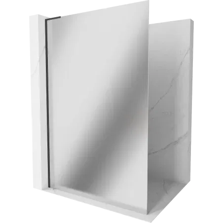 Mexen Kioto L Duschwand Walk-in 80 x 200 cm, Spiegel, schwarz - 800-080-103-70-50