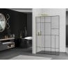 Mexen Kioto L paroi de douche Walk-in 70 x 200 cm, motif noir, doré - 800-070-103-50-78