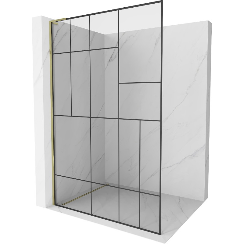 Mexen Kioto L dušisein Walk-in 70 x 200 cm, must muster, kuldne - 800-070-103-50-78