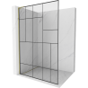 Mexen Kioto L paroi de douche Walk-in 70 x 200 cm, motif noir, doré - 800-070-103-50-78