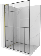 Mexen Kioto L paroi de douche Walk-in 70 x 200 cm, motif noir, or - 800-070-103-50-78